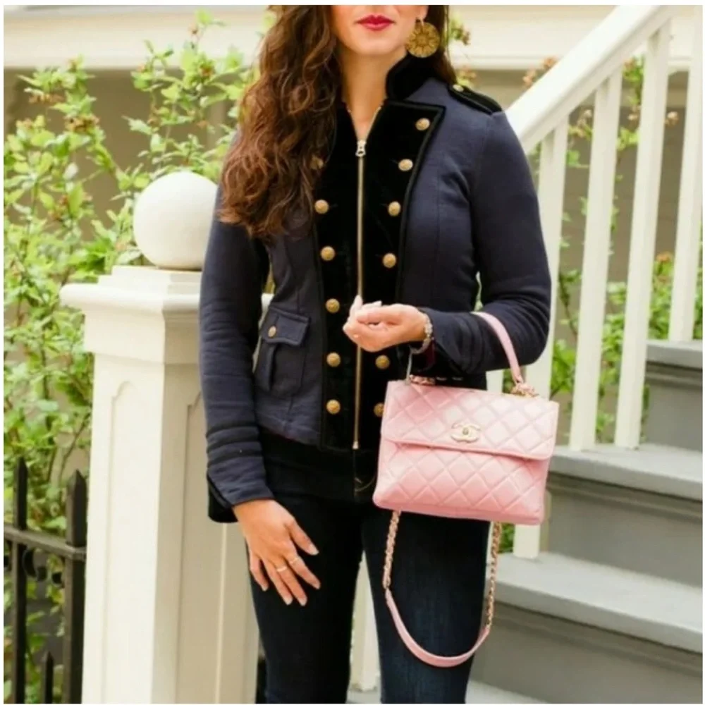 RARE DENIM&SUPPLY velvet gold button military full zip military inspired jacket